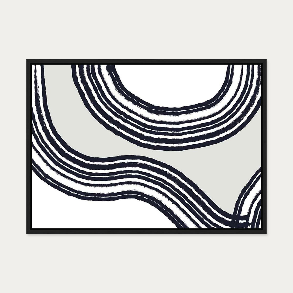 Retro Curve Canvas Art — 50 x 70 cm — Black Frame