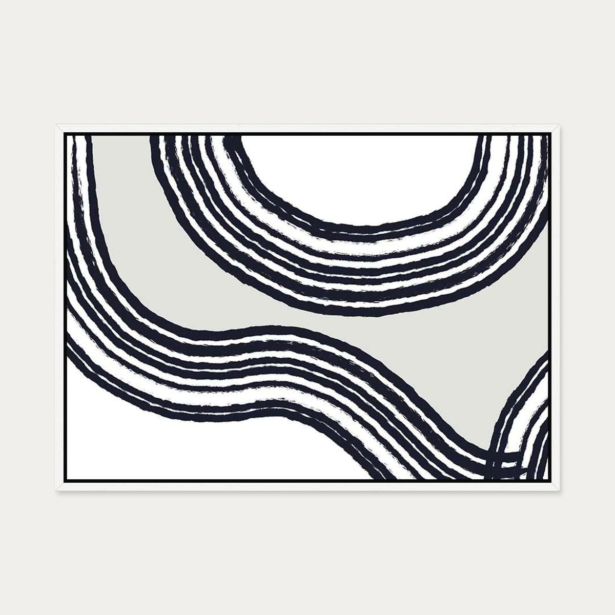 Retro Curve Canvas Art — 50 x 70 cm — White Frame