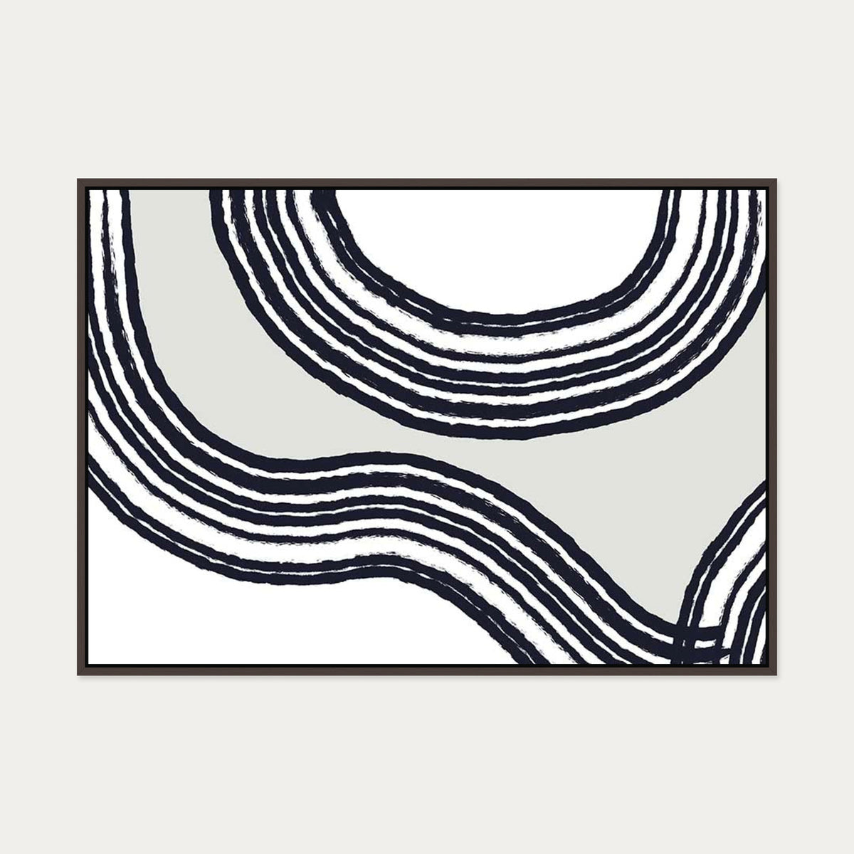 Retro Curve Canvas Art — 70 x 100 cm — Brown Frame