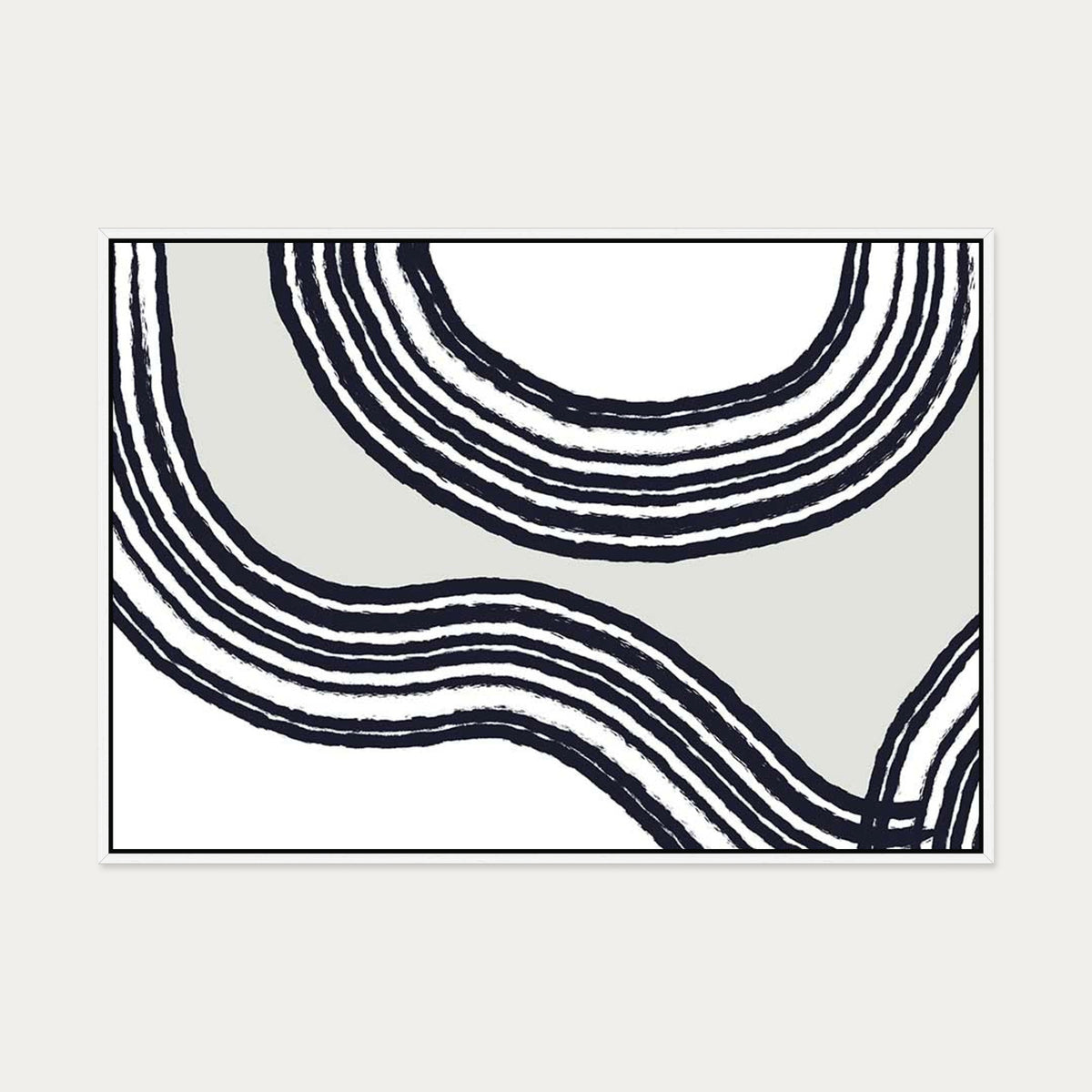 Retro Curve Canvas Art — 70 x 100 cm — White Frame