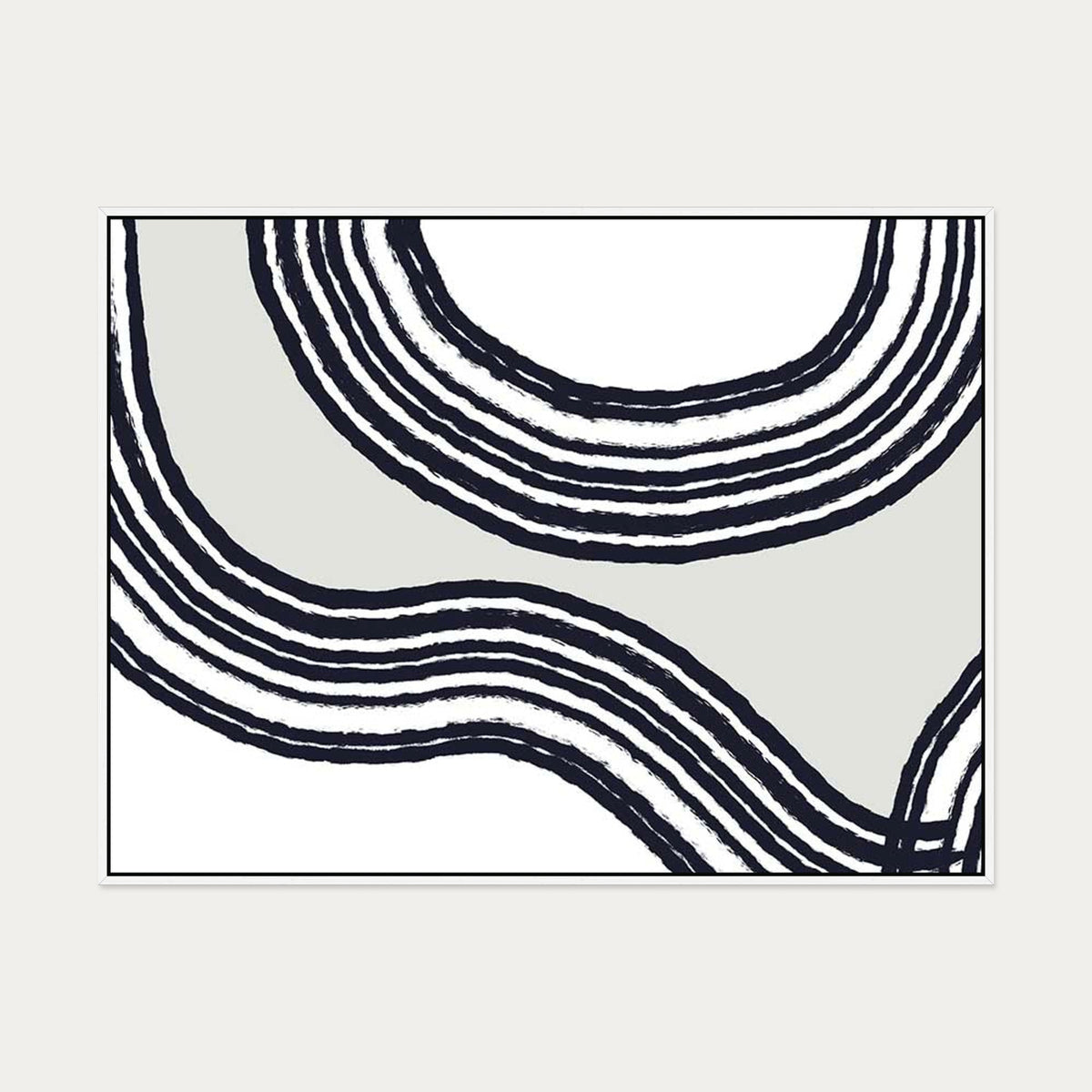 Retro Curve Canvas Art — 90 x 120 cm — White Frame