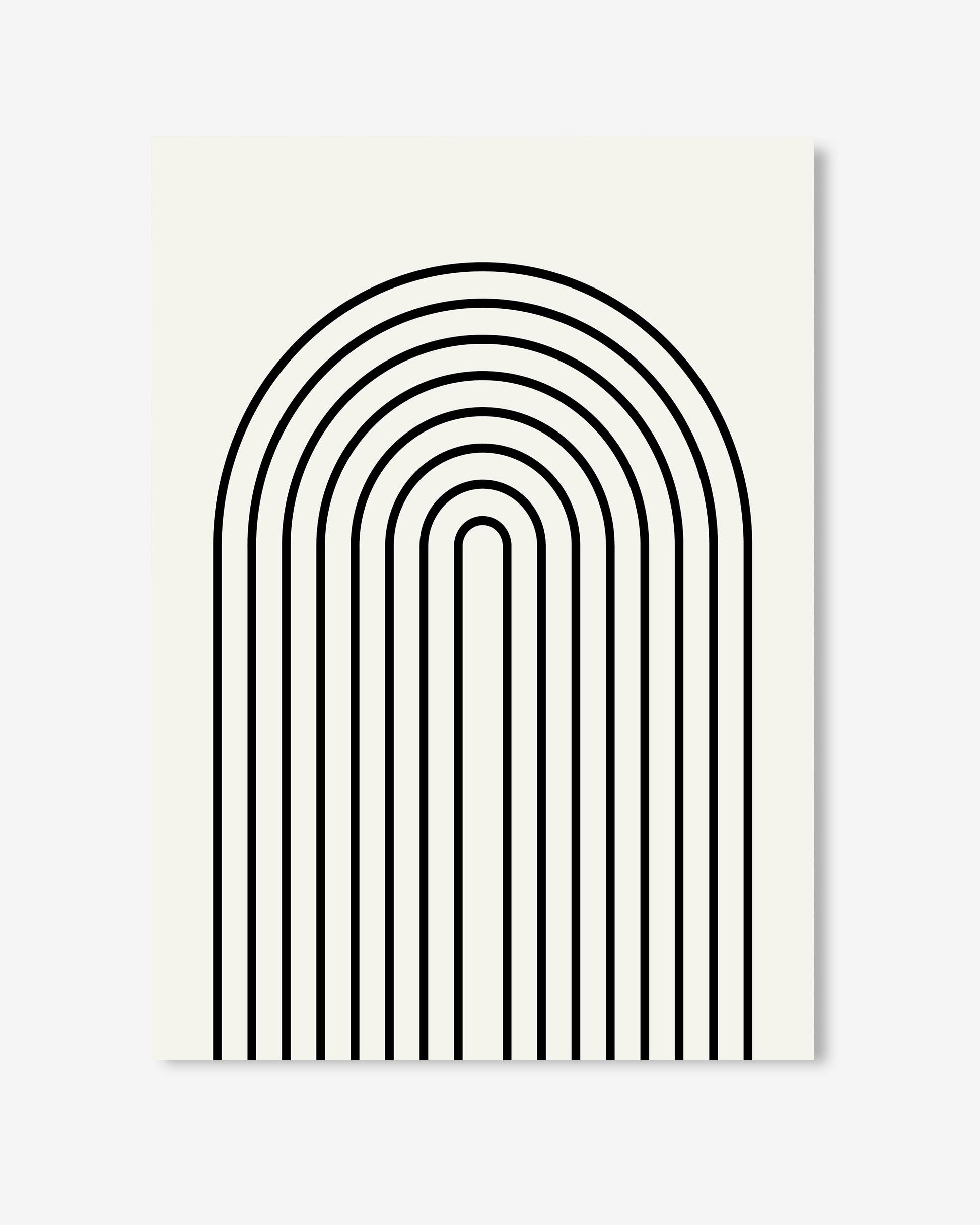 Black arch-shaped line pattern on a white background