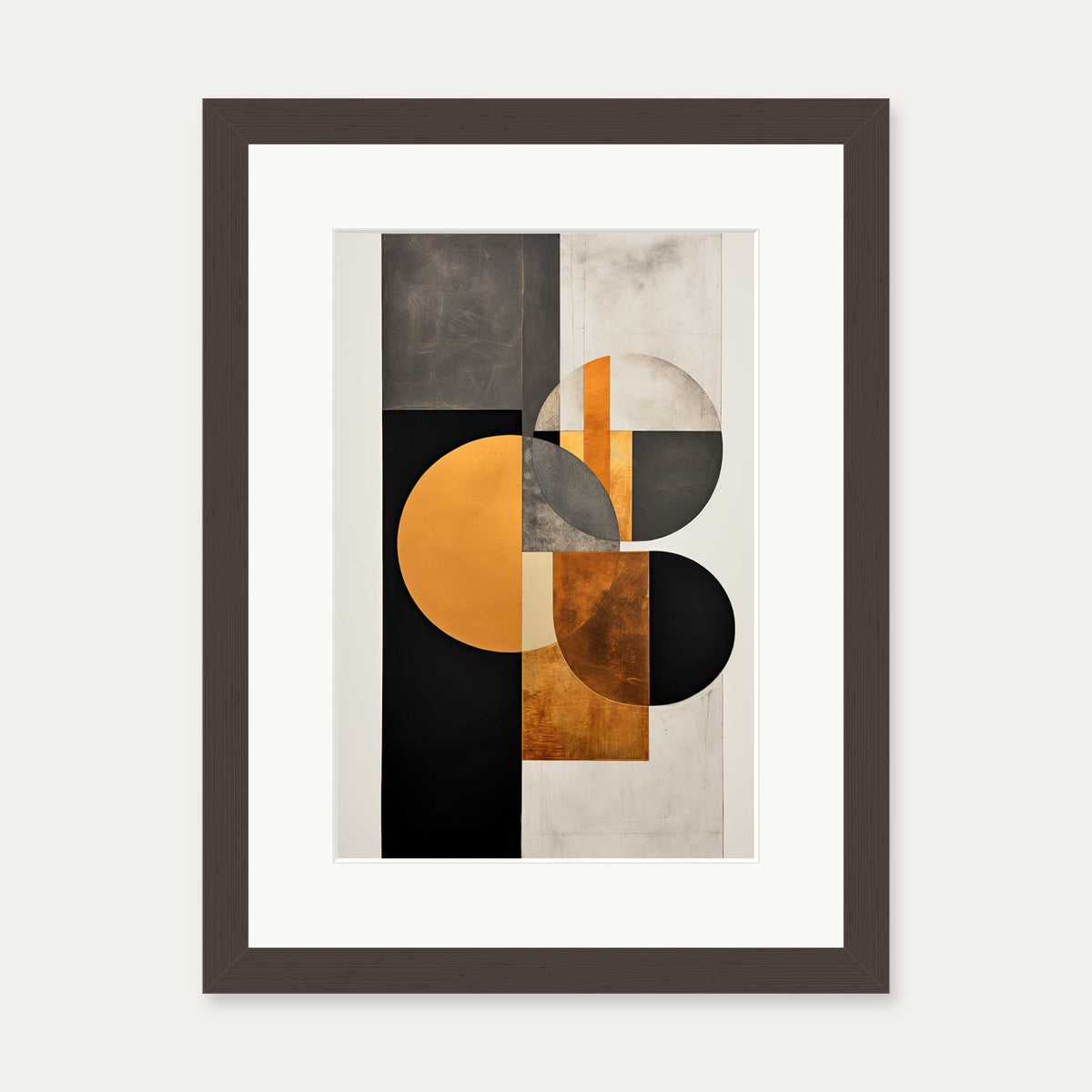 Retro Geometries Art Print — 30 x 40 cm — Brown Frame