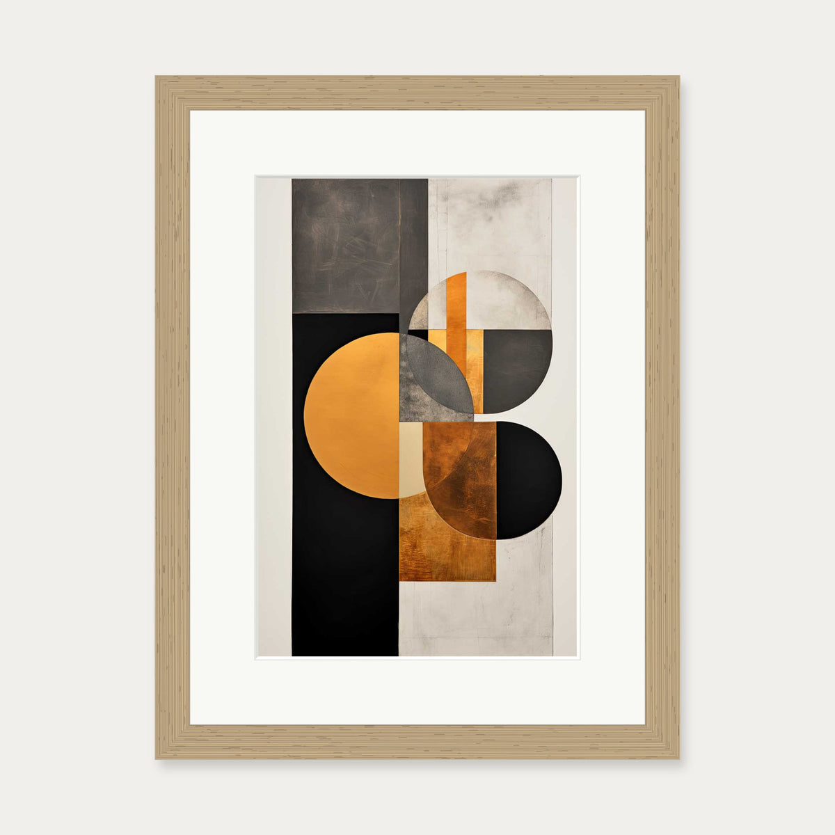 Retro Geometries Art Print — 30 x 40 cm — Oak Frame