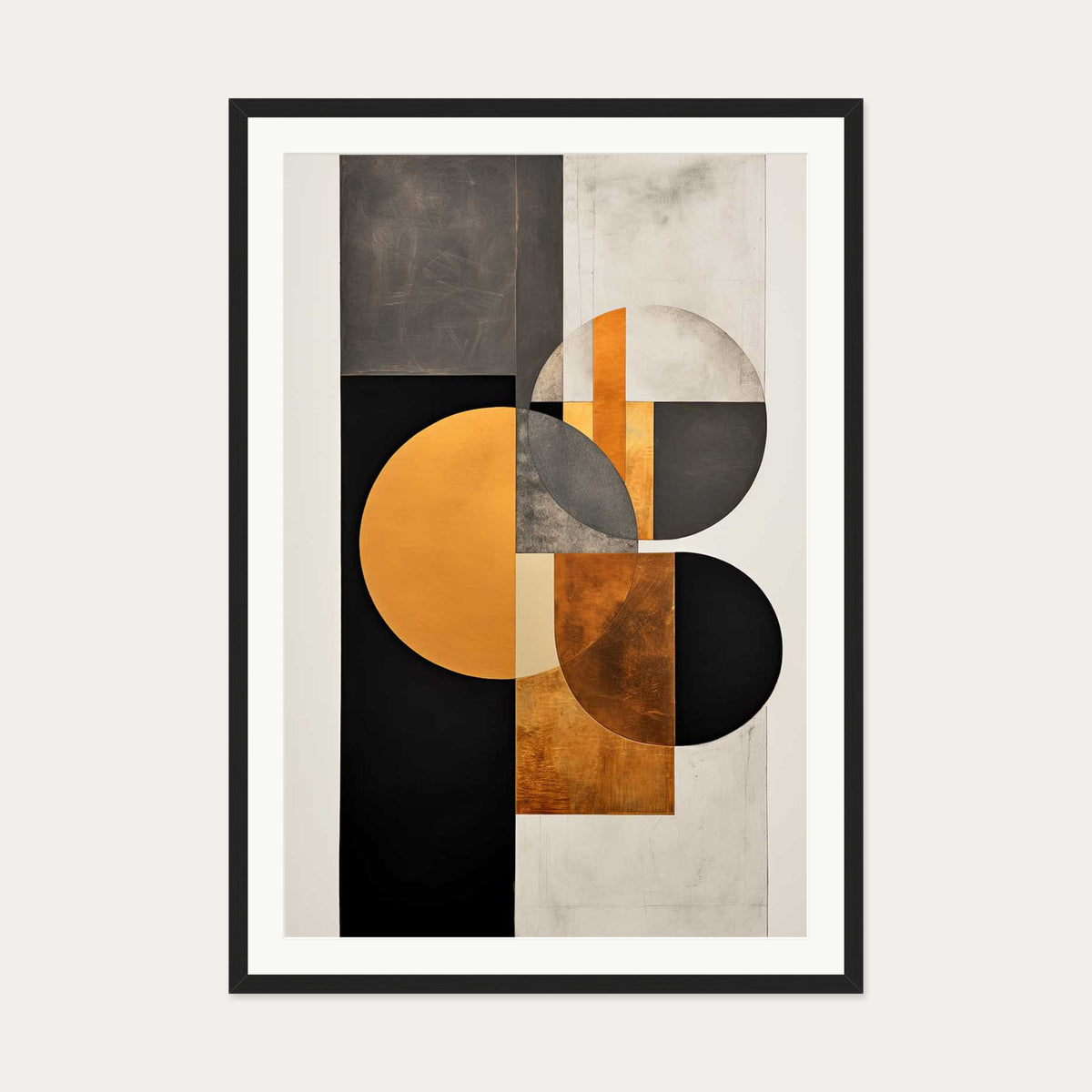 Retro Geometries Art Print — 70 x 100 cm — Black Frame