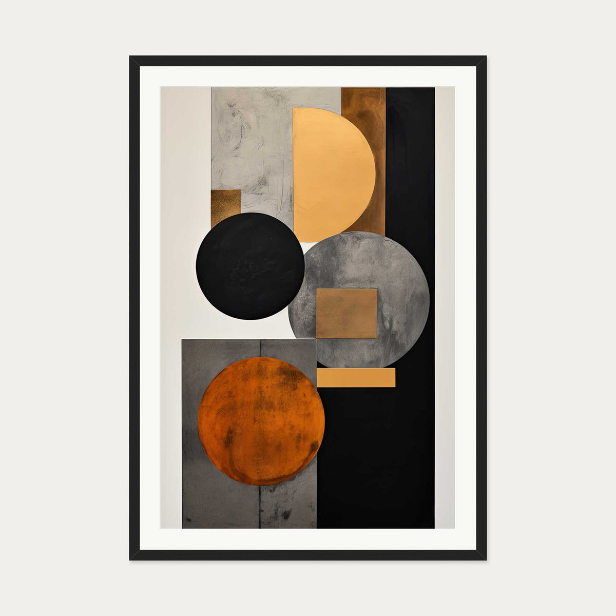 Retro Geometries II Art Print — 70 x 100 cm — Black Frame