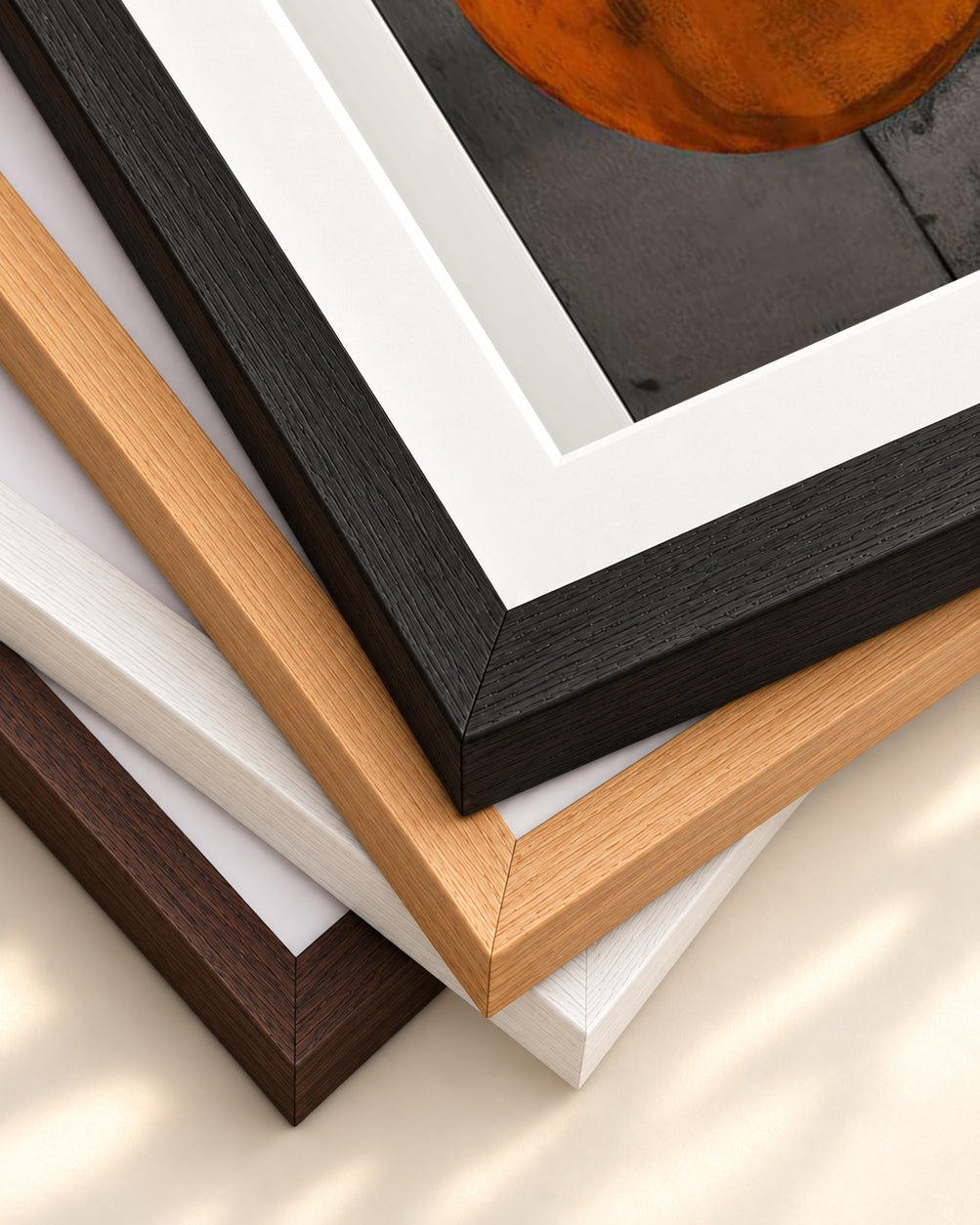 Retro Geometries II Art Print — framed print corner with 5 cm mount and bevel