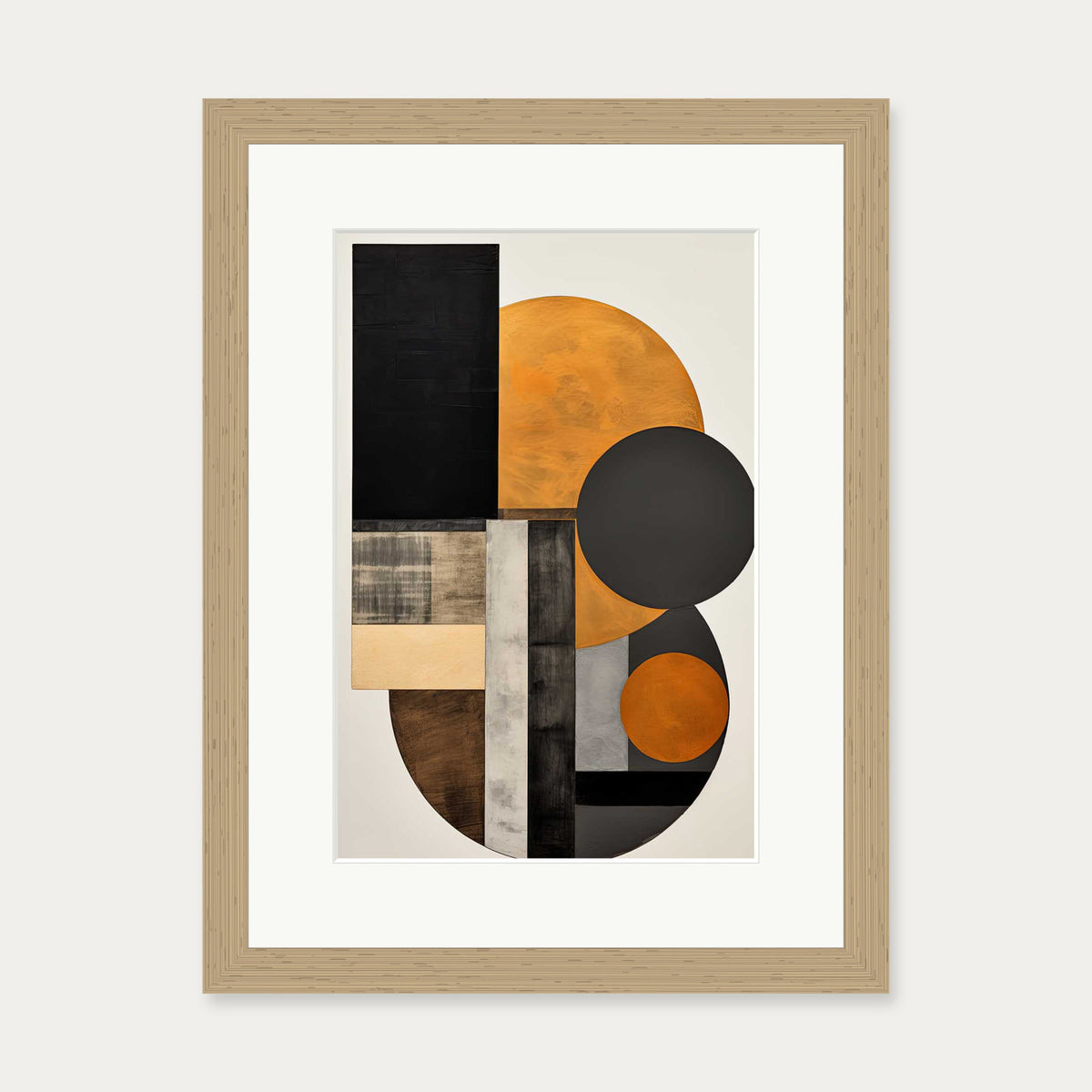 Retro Geometries III Art Print — 30 x 40 cm — Oak Frame