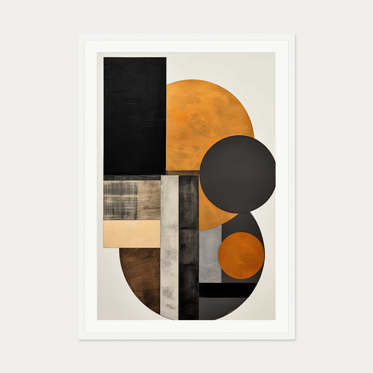 Retro Geometries III Art Print — 70 x 100 cm — White Frame