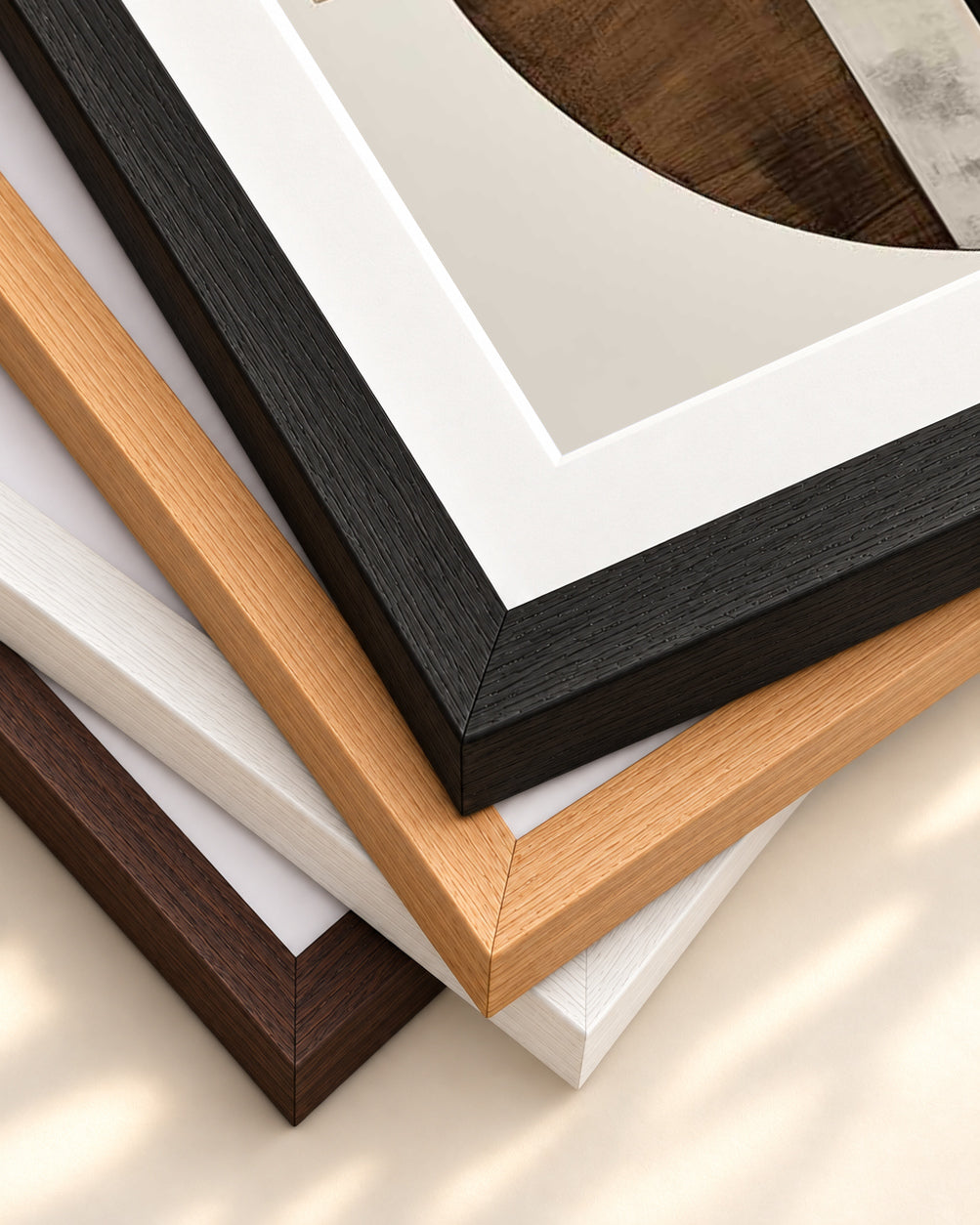 Retro Geometries III Art Print — framed print corner with 5 cm mount and bevel