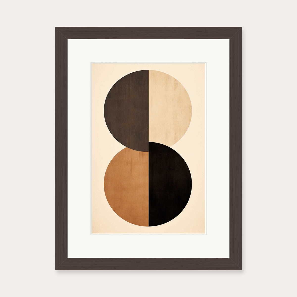 Retro Geometries V Art Print — 30 x 40 cm — Brown Frame