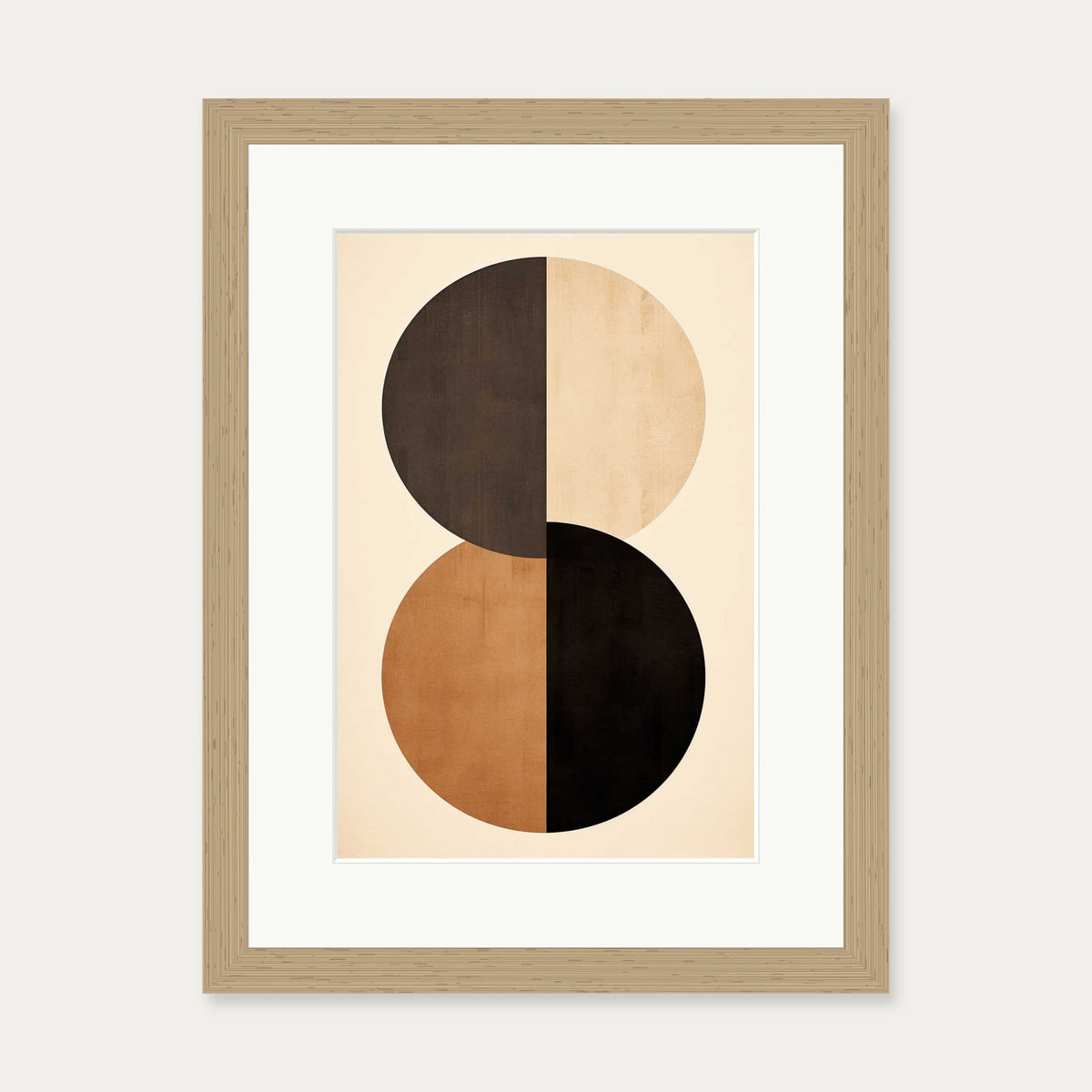 Retro Geometries V Art Print — 30 x 40 cm — Oak Frame