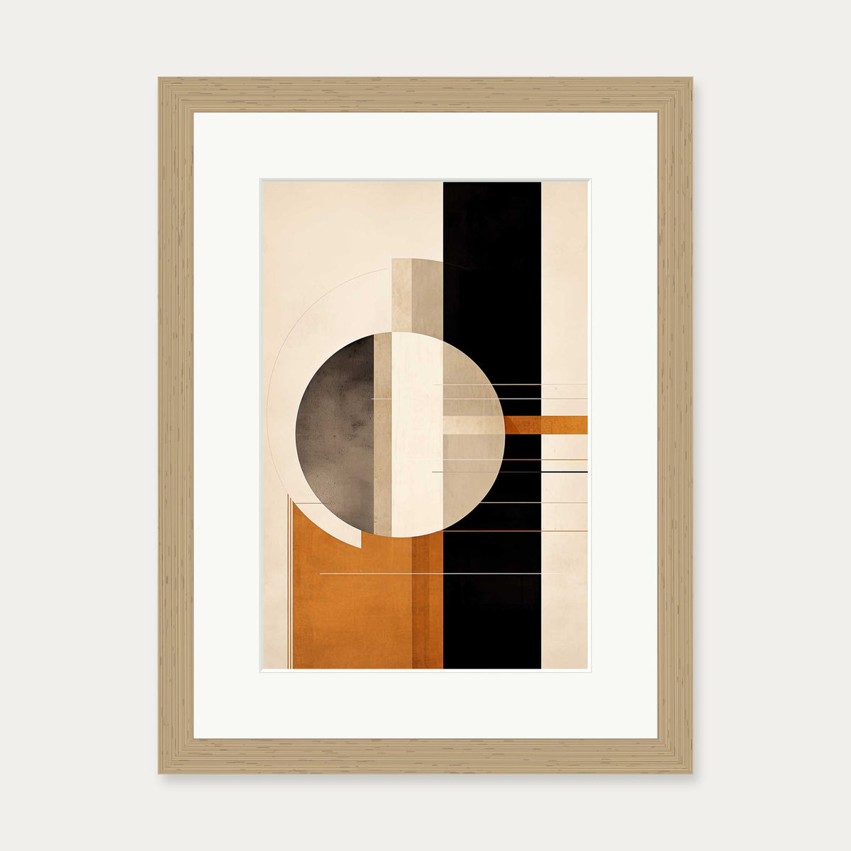 Retro Geometries VI Art Print — 30 x 40 cm — Oak Frame