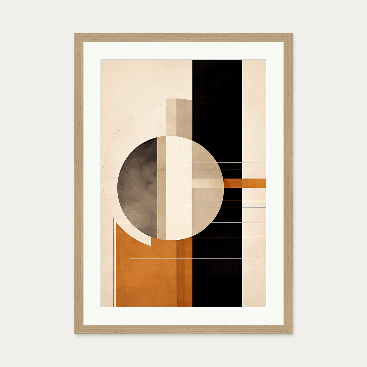 Retro Geometries VI Art Print — 50 x 70 cm — Oak Frame