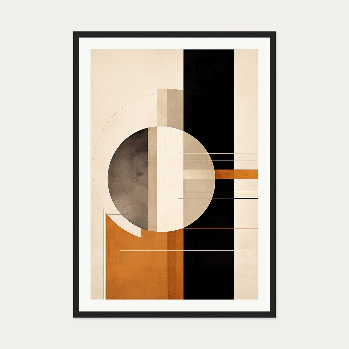 Retro Geometries VI Art Print — 70 x 100 cm — Black Frame