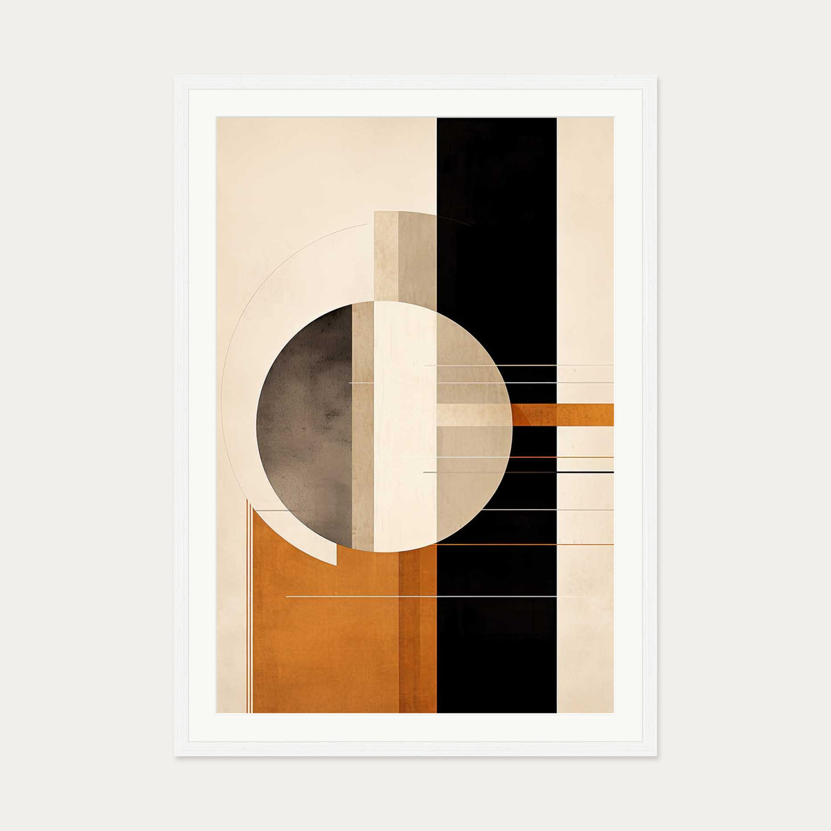 Retro Geometries VI Art Print — 70 x 100 cm — White Frame