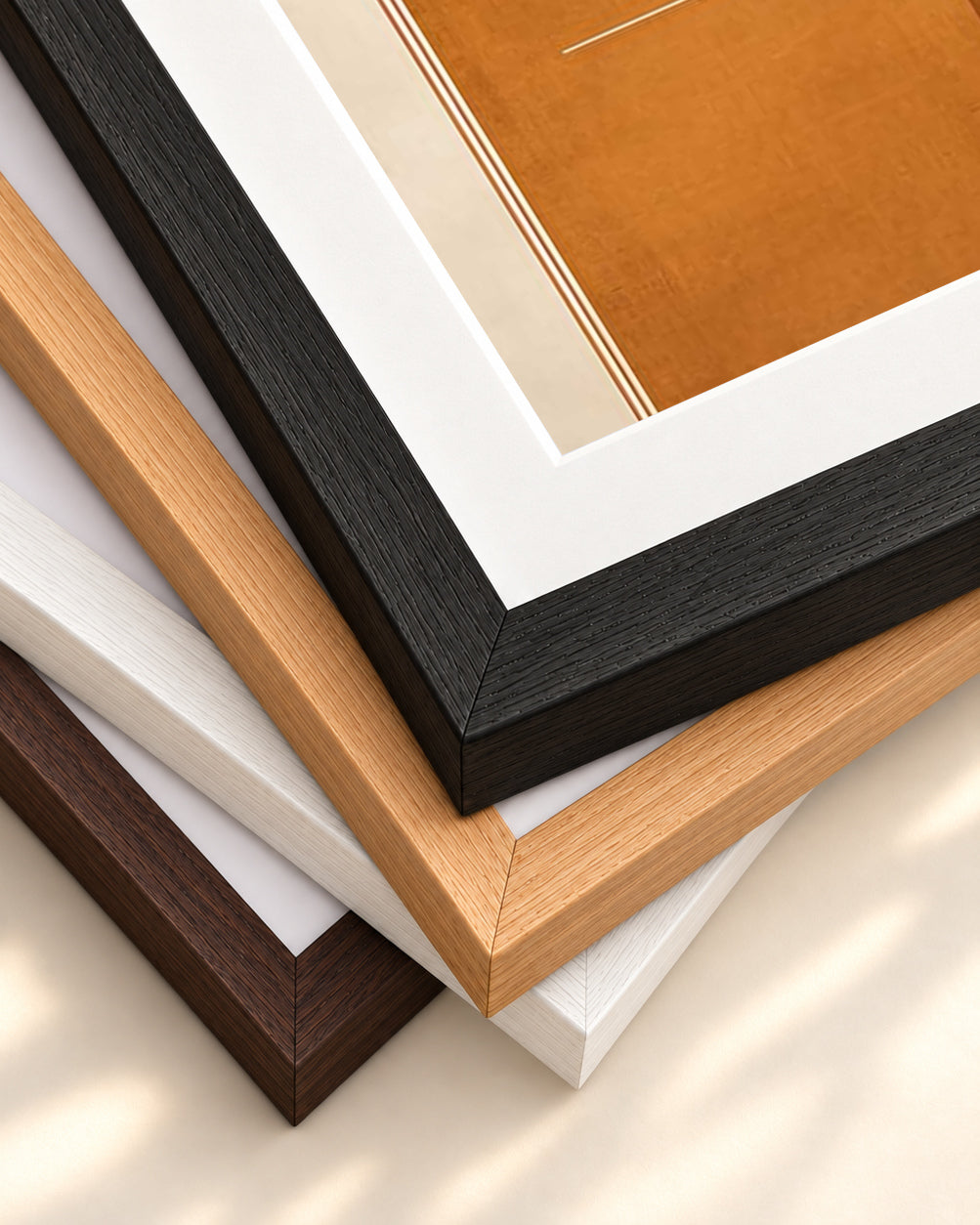 Retro Geometries VI Art Print — framed print corner with 5 cm mount and bevel