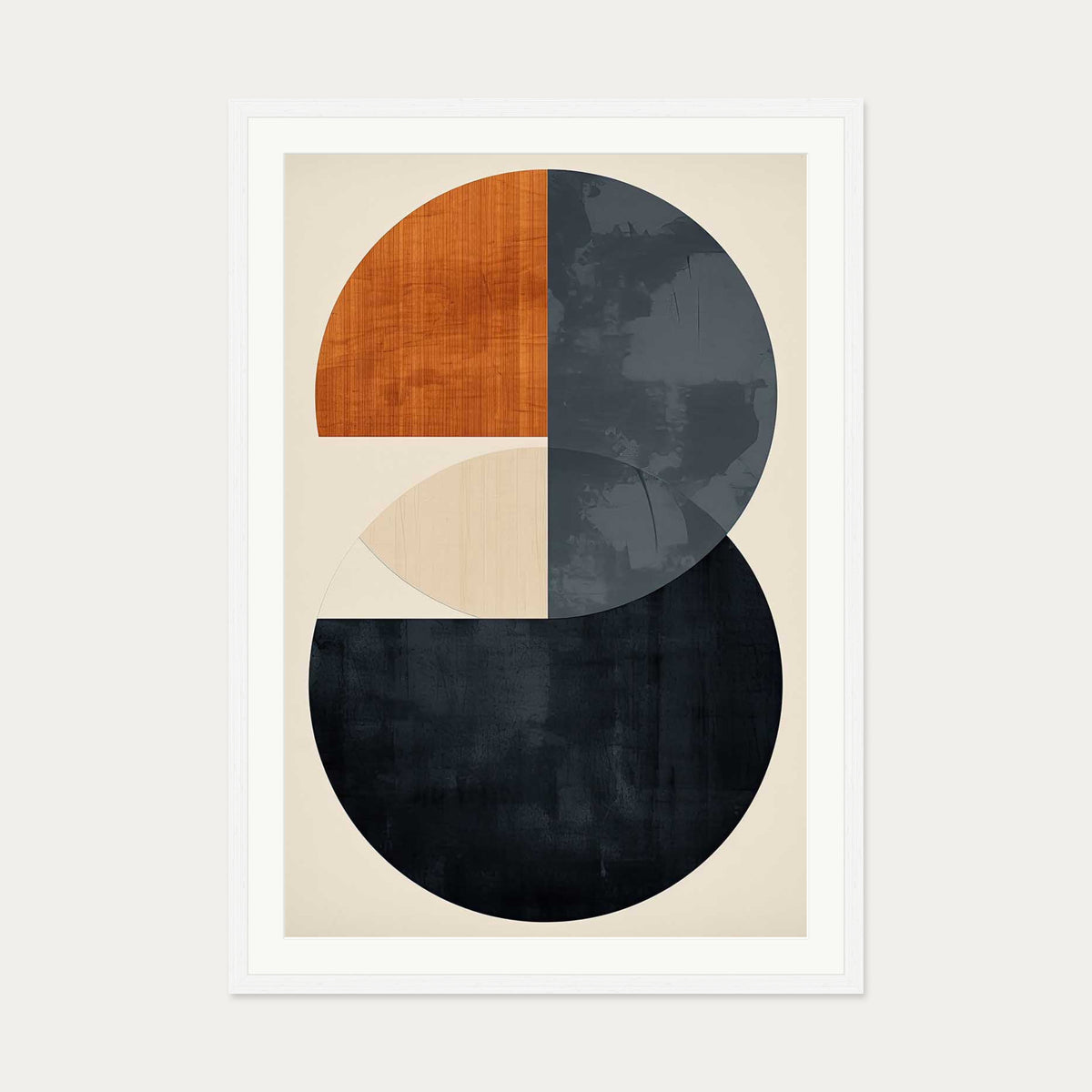 Retro Geometries VI Art Print — 70 x 100 cm — White Frame