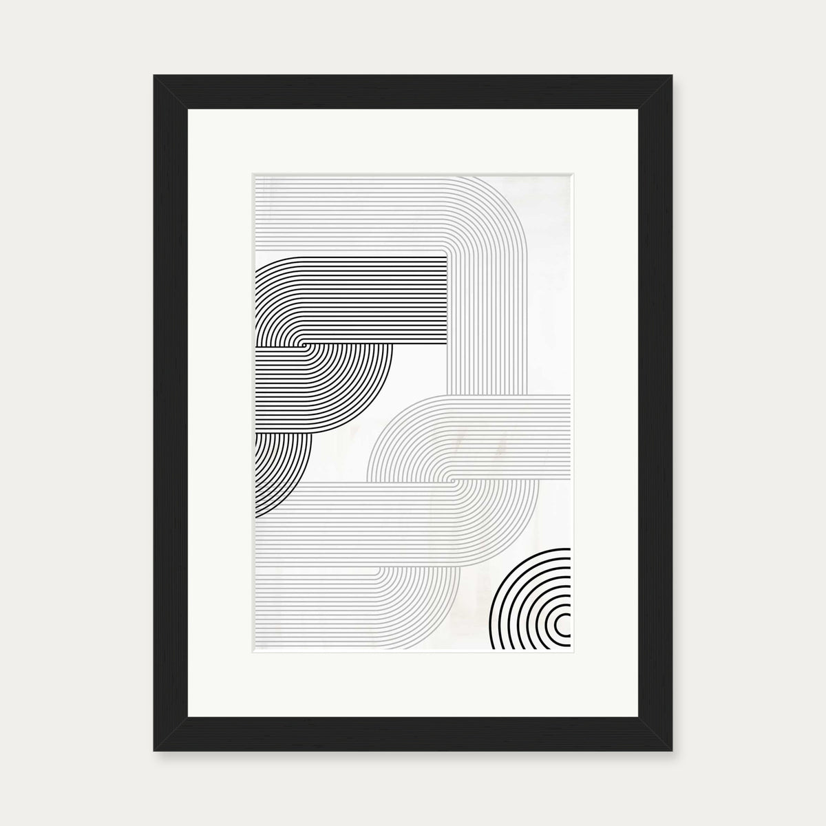 Retro Pattern Art Print — 30 x 40 cm — Black Frame