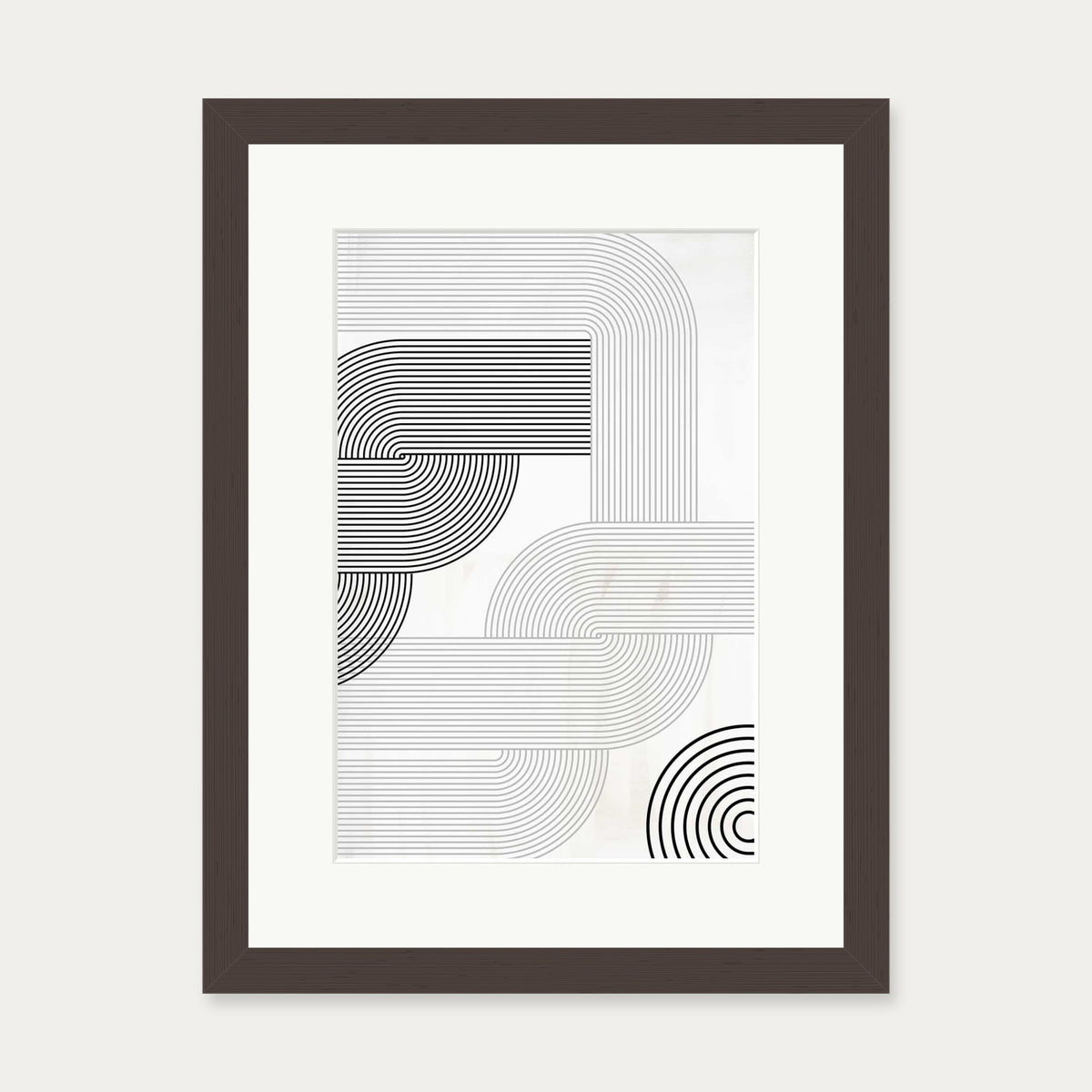 Retro Pattern Art Print — 30 x 40 cm — Brown Frame