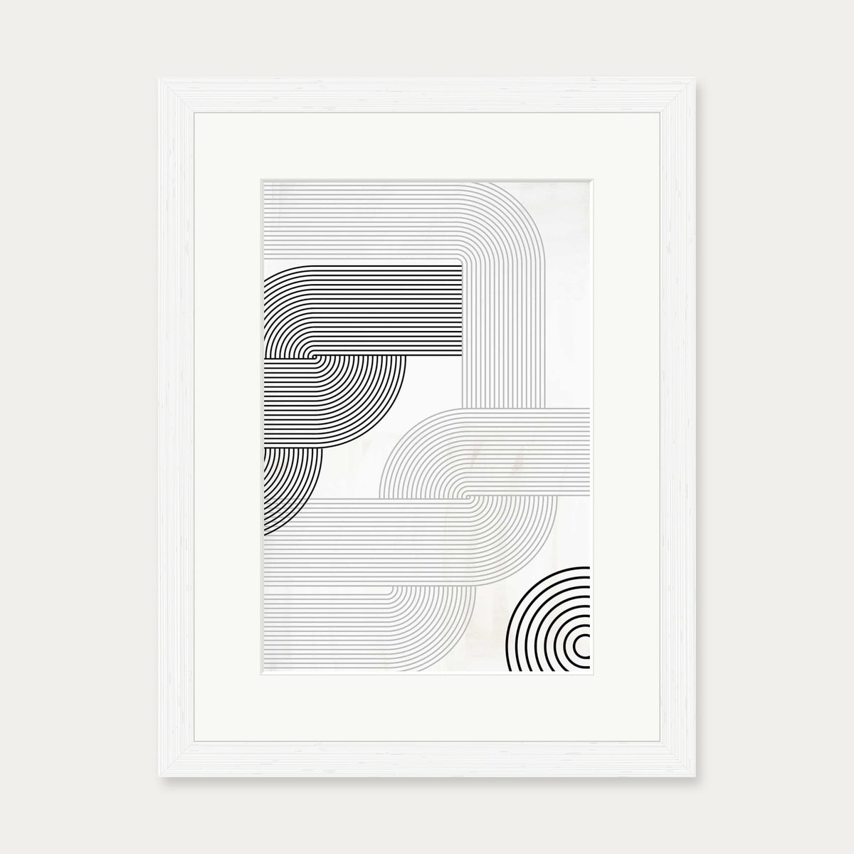 Retro Pattern Art Print — 30 x 40 cm — White Frame