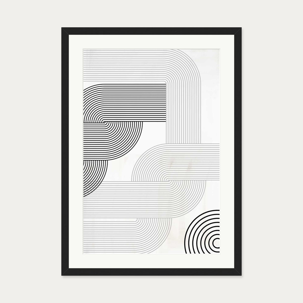 Retro Pattern Art Print — 50 x 70 cm — Black Frame