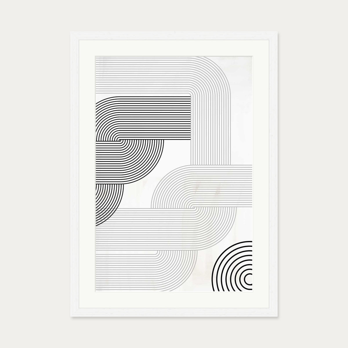 Retro Pattern Art Print — 50 x 70 cm — White Frame
