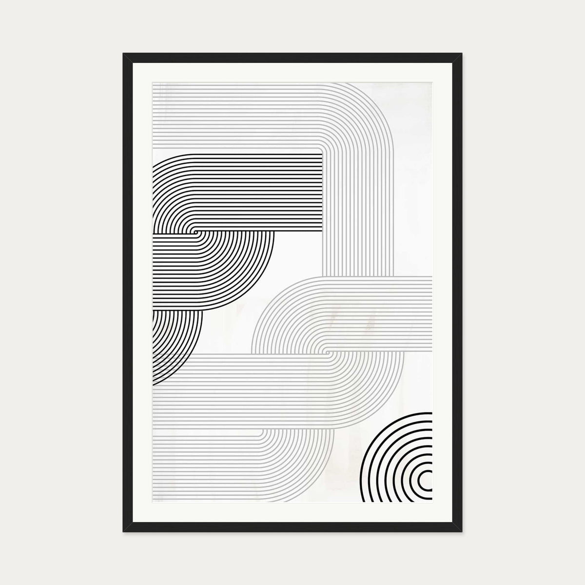 Retro Pattern Art Print — 70 x 100 cm — Black Frame