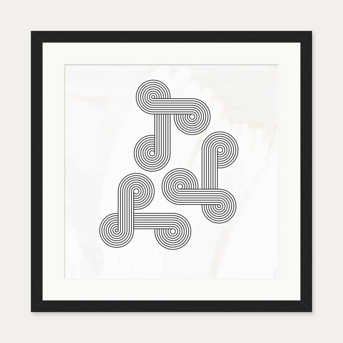 Retro Vintage Art Print — 50 x 50 cm — Black Frame