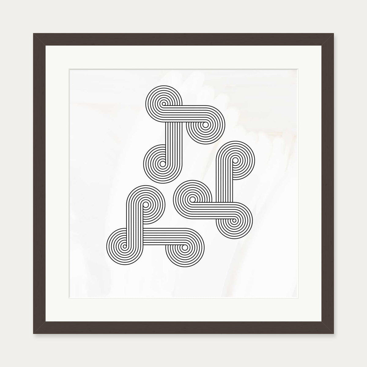 Retro Vintage Art Print — 50 x 50 cm — Brown Frame