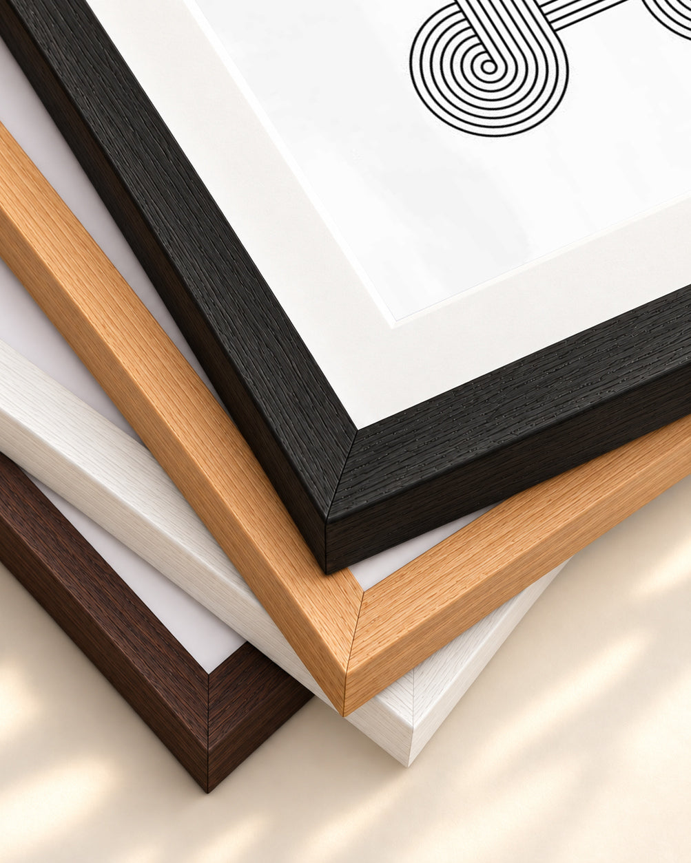 Retro Vintage Art Print — framed print corner with 5 cm mount and bevel