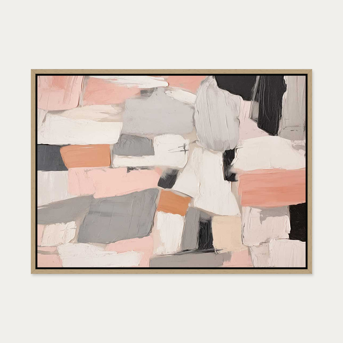 Rhythms of Colour Canvas Art — 50 x 70 cm — Oak Frame
