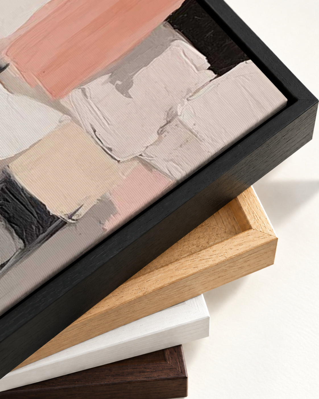 Rhythms of Colour Canvas Art — framed canvas corner and wrapped canvas detail