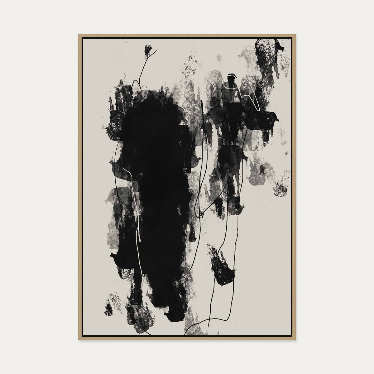 Rise And Fall Canvas Art — 70 x 100 cm — Oak Frame