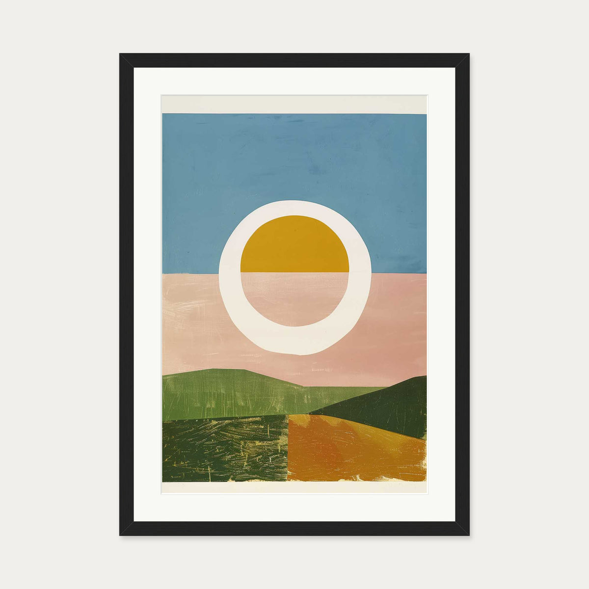Rising Sun Wall Art Print — 50 x 70 cm — Black Frame