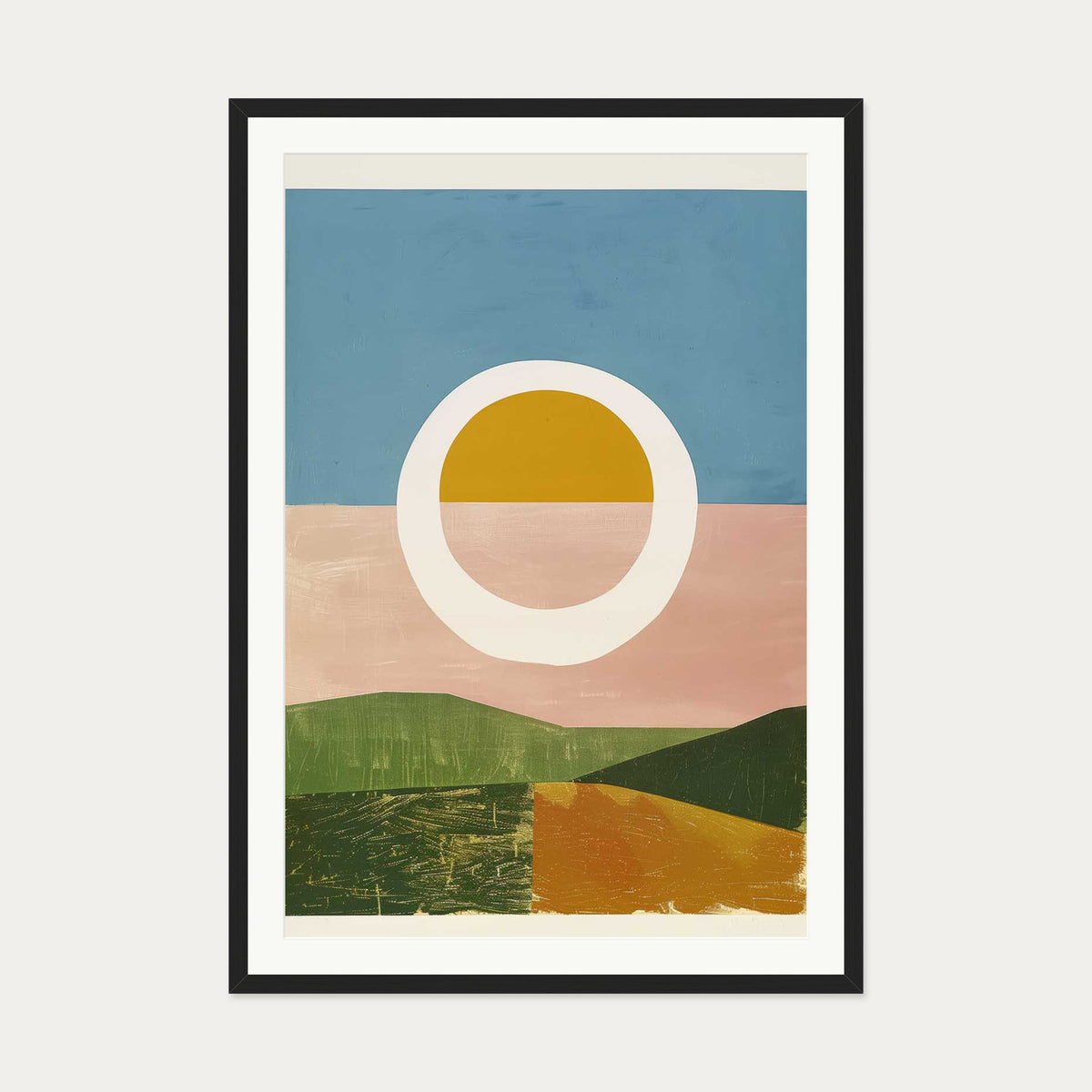 Rising Sun Wall Art Print — 70 x 100 cm — Black Frame