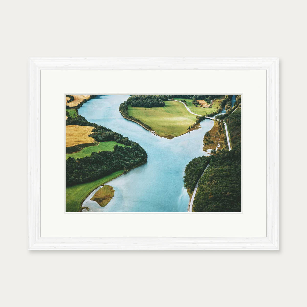 River Flow II Wall Art Print — 30 x 40 cm — White Frame