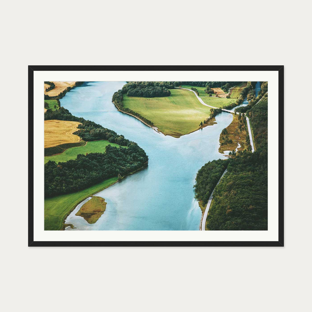 River Flow II Wall Art Print — 70 x 100 cm — Black Frame
