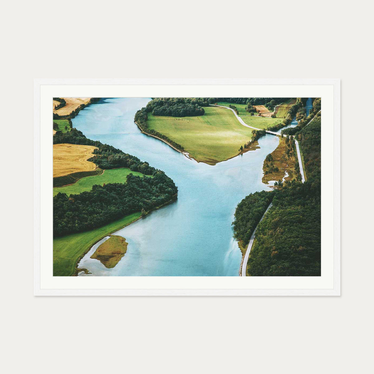 River Flow II Wall Art Print — 70 x 100 cm — White Frame