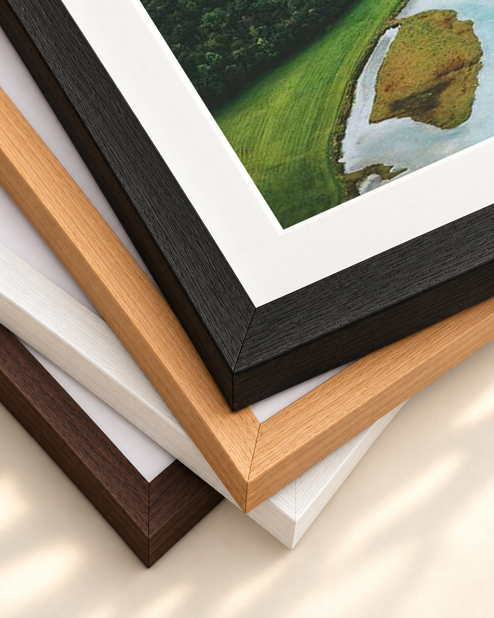 River Flow II Wall Art Print — framed print corner with 5 cm mount and bevel