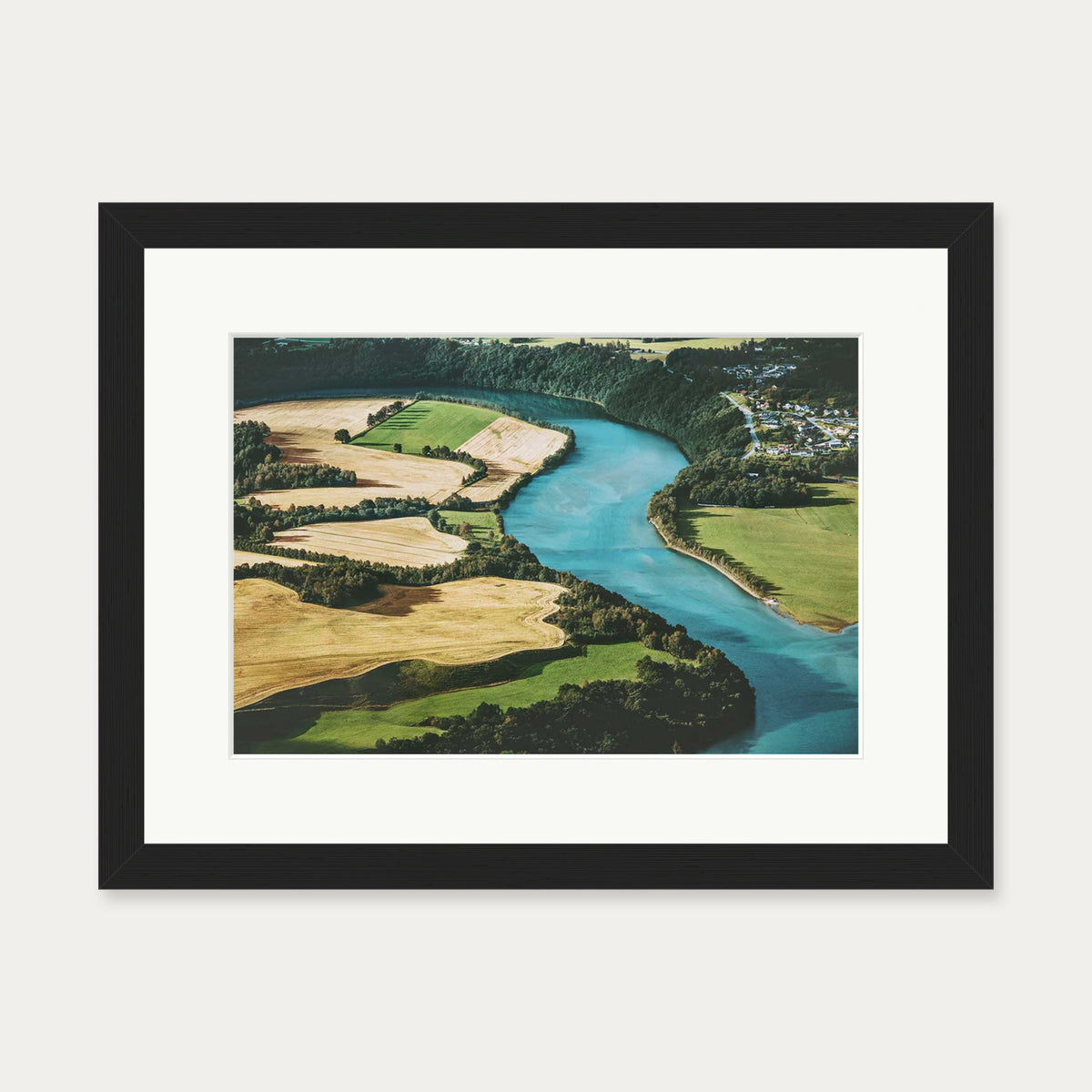 River Flow Wall Art Print — 30 x 40 cm — Black Frame