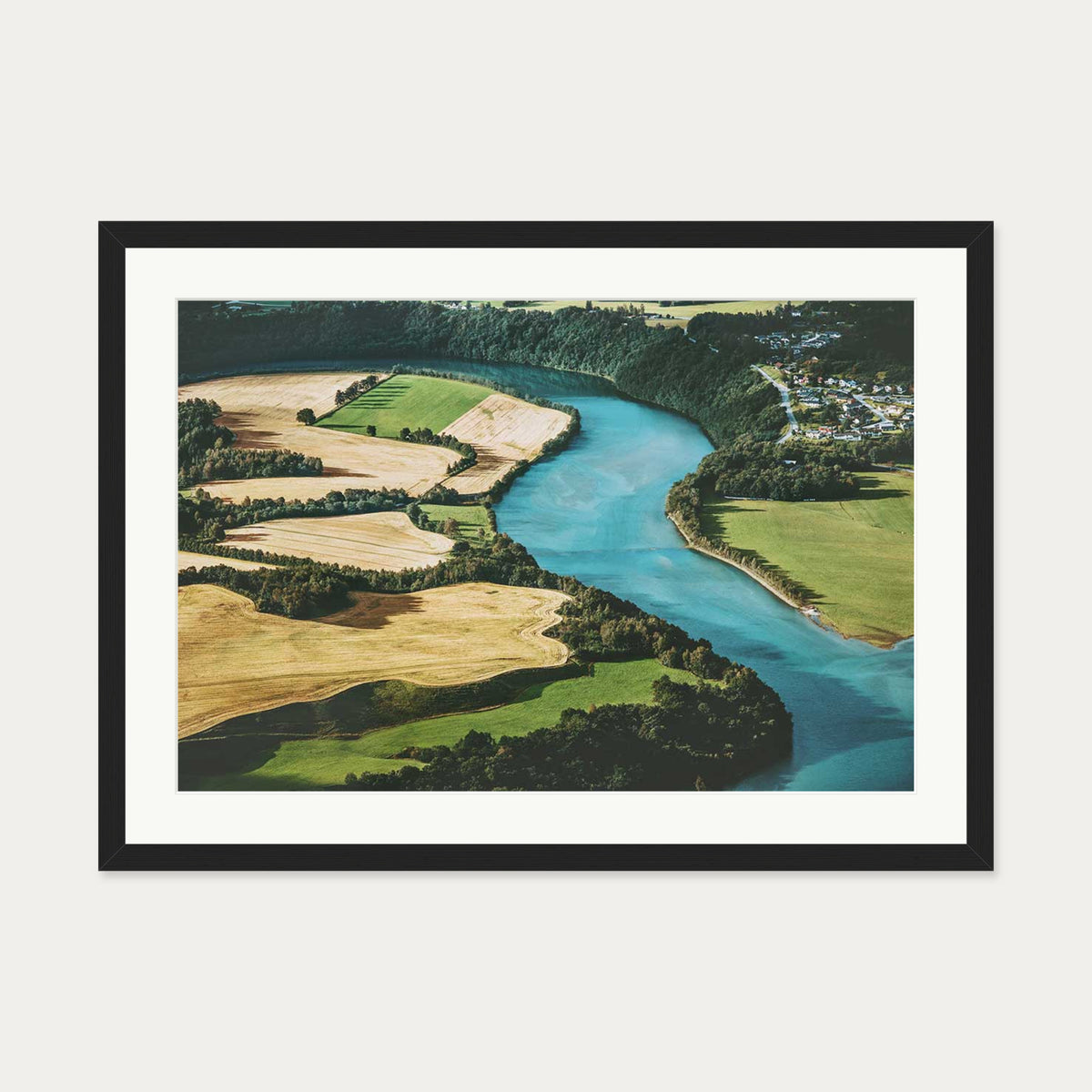 River Flow Wall Art Print — 50 x 70 cm — Black Frame