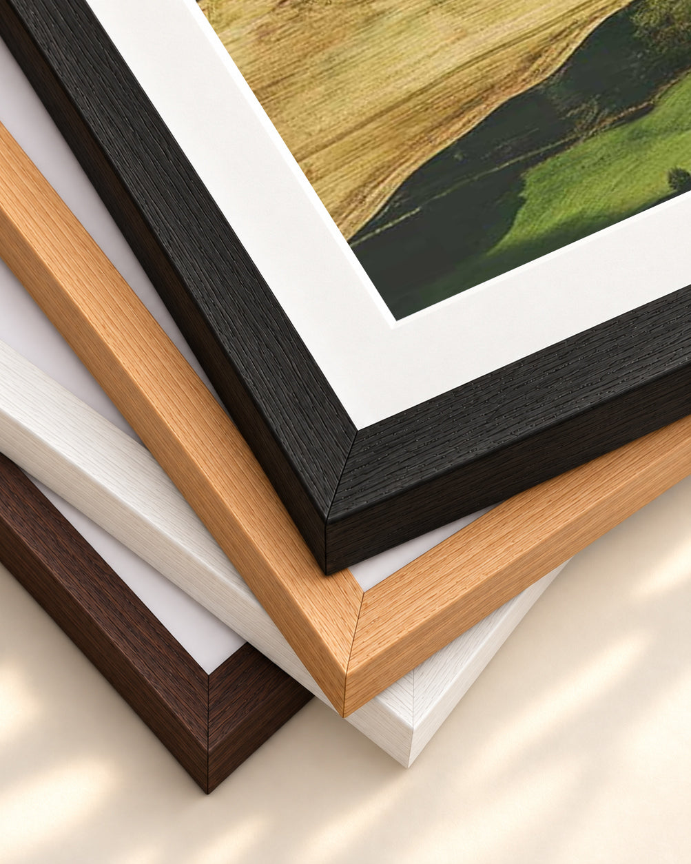 River Flow Wall Art Print — framed print corner with 5 cm mount and bevel