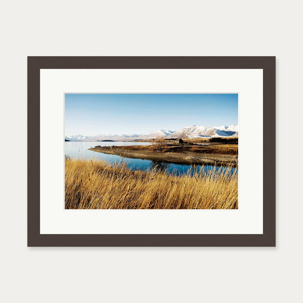 River View Wall Art Print — 30 x 40 cm — Brown Frame