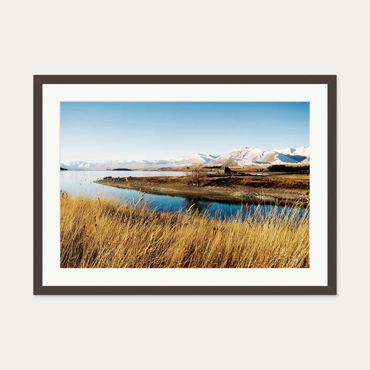 River View Wall Art Print — 50 x 70 cm — Brown Frame