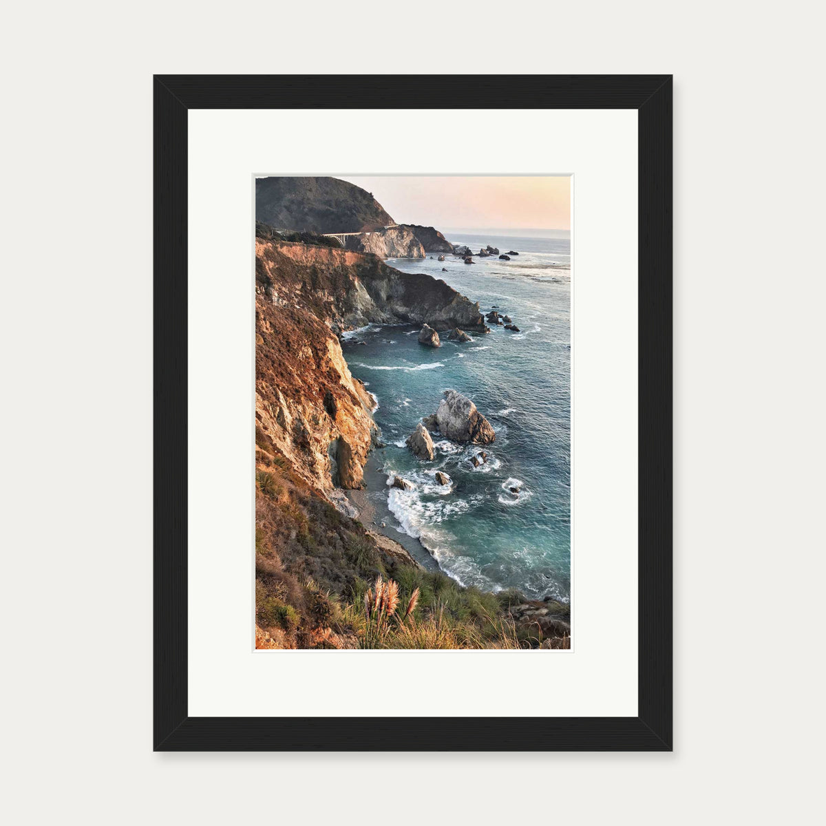 Rocky Coastline Wall Art Print — 30 x 40 cm — Black Frame