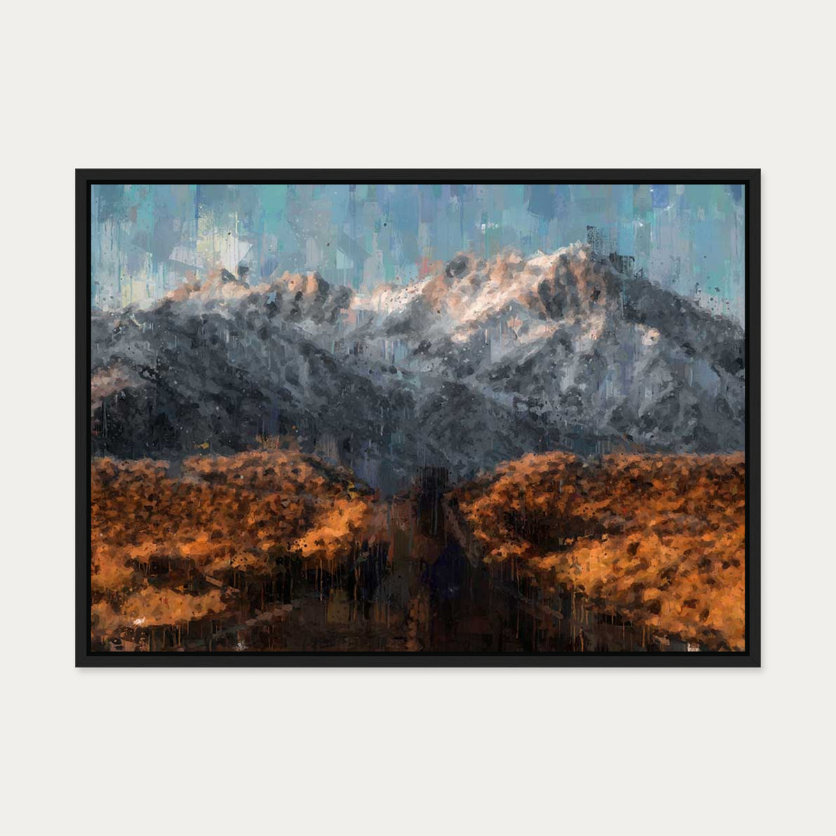 Rocky Mountains Fine Art Canvas Art — 50 x 70 cm — Black Frame