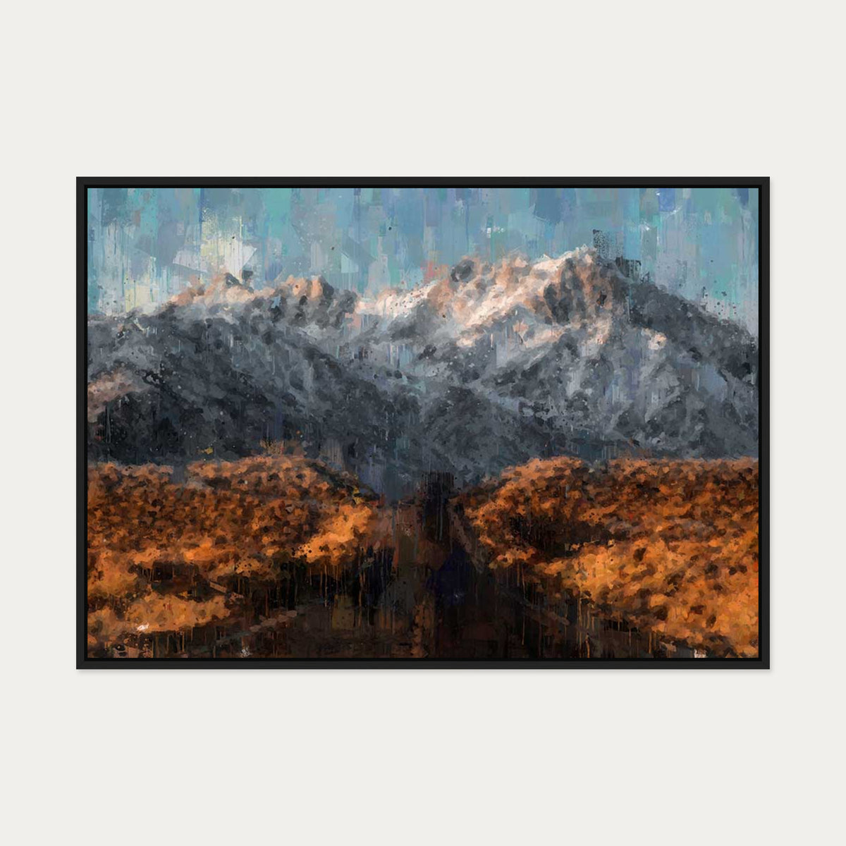 Rocky Mountains Fine Art Canvas Art — 70 x 100 cm — Black Frame