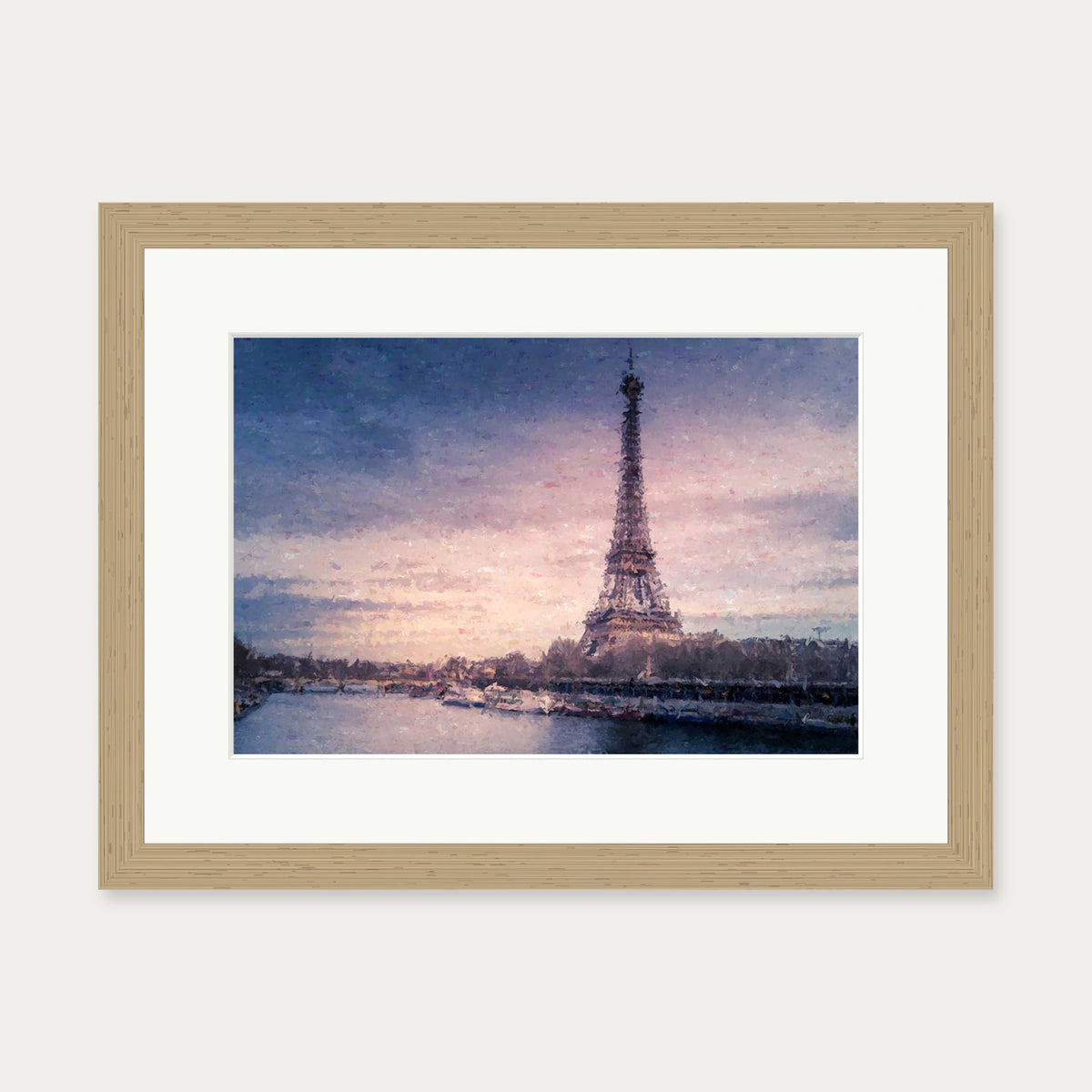 Romance In Paris Art Print — 30 x 40 cm — Oak Frame