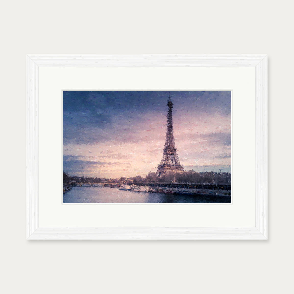 Romance In Paris Art Print — 30 x 40 cm — White Frame